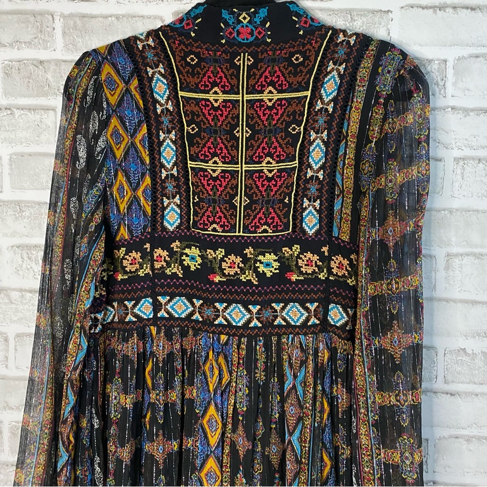 Bohemian Embroidered Mini Dress - Black Multi - Picture 8 of 11